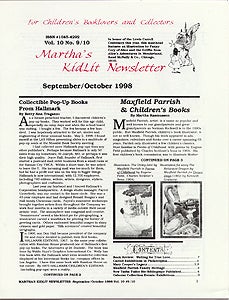 Item #17466 MARTHA'S KIDLIT NEWSLETTER 10:9/10. Martha Rasmussen