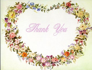 JWP CO 90 FLORAL HEART "THANK YOU" CARD [BLANK}
