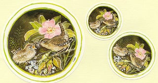 Item #18169 MOTHER WREN FEEDING HER YOUNG [stickers