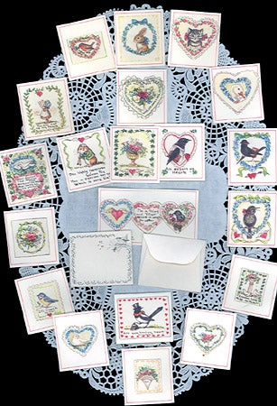 Item #18190 JWP CO 02 VALENTINE SET; (set of 20 miniature cards with tiny envelopes)