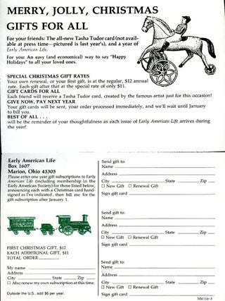 BRINGING IN THE TREE, renewal notice.