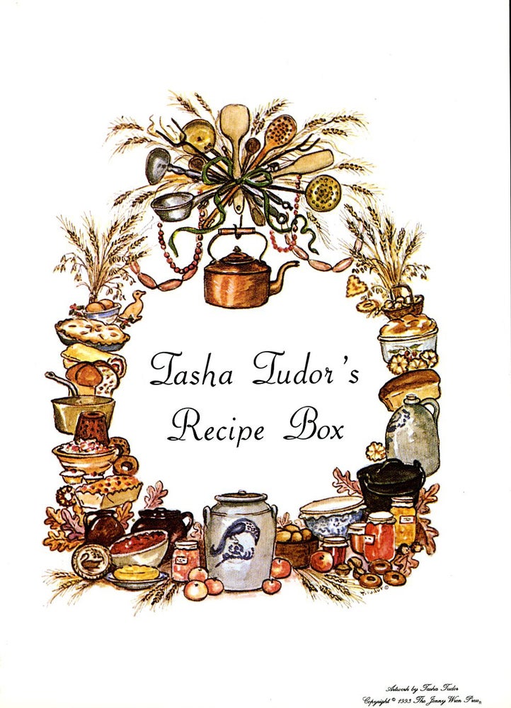 Item #21245 TASHA'S RECIPE BOX LABEL. Tasha Tudor.