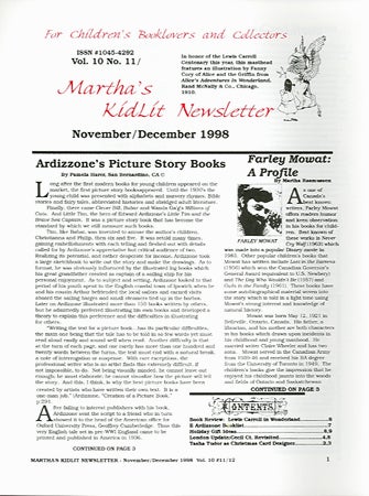 Item #23067 MARTHA'S KIDLIT NEWSLETTER 10:11. Martha Rasmussen.