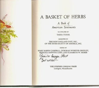 A BASKET OF HERBS; : A BOOK OF AMERICAN SENTIMENTS