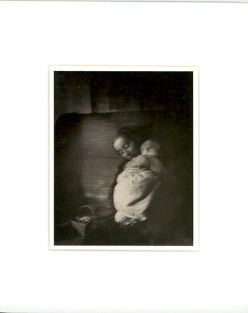 Item #27605 TASHA AND BABY [matted print]. Nell Dorr.