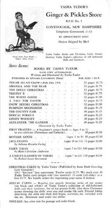 Item #27653 TASHA TUDOR'S GINGER & PICKLES STORE ... 1953-1954. Thomas L. McCready, Tasha Tudor