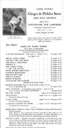 Item #27655 TASHA TUDOR'S GINGER & PICKLES STORE AND DOLL MUSEUM ... 1954-1955. Thomas L....