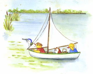 SKIDDYCOCK POND, page [23]. "Gweek grabbed Samuel's telescope and rushed to the side of the boat."