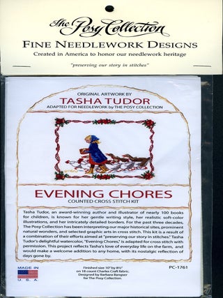 EVENING CHORES by TASHA TUDOR : Counted Cross Stitch Kit