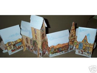 Item #29247 CHRISTMAS VILLAGE; : A THREE DIMENSIONAL ADVENT CALENDAR WITH 24 WINDOWS AND DOORS TO...