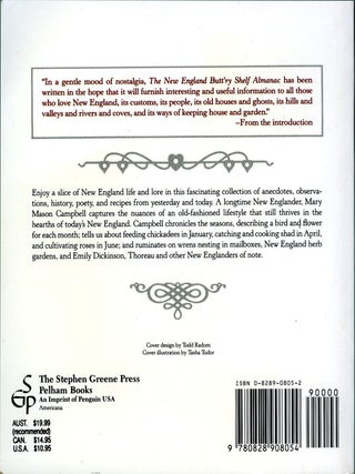 The NEW ENGLAND BUTT'RY SHELF ALMANAC; Being a Collation of Observations on New England People, Birds, Flowers . . .