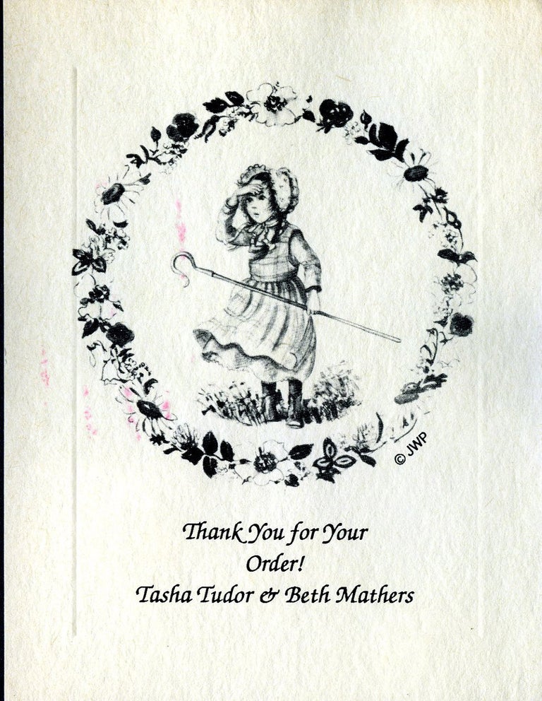 Item #29482 THANK YOU FOR YOUR ORDER! TASHA TUDOR & BETH MATHERS [Bo Peep]