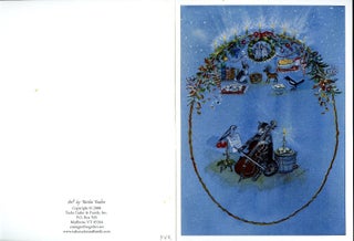 Item #29507 TTF C2 CRD-4 Cat playing cello, endpaper from THE NIGHT BEFORE CHIRSTMAS, LIttle,...