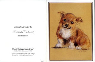 Item #29511 CCI 004 CRD-2 Brown chalk drawing of a corfgi pup