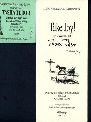 FINAL PROGRAM AND INFORMATION. TAKE JOY! THE WORLD OF TASHA TUDOR, program and information for...