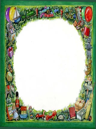 Item #29669 Christmas border, green. Pamela Sampson