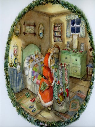 Item #29671 Three bunnies in bed, 24 DEC. Pamela Sampson
