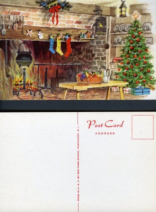COLONIAL HEARTH WITH CHRISTMAS TREE AND CANARY (long out of print