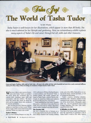 DOLL WORLD 20:5 "Take Joy! The world of Tasha Tudor." Pp. 4, 6-7. [article torn from magazine