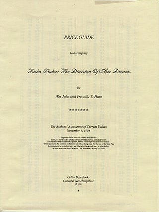 Item #8754 PRICE GUIDE TO ACCOMPANY TASHA TUDOR : THE DIRECTION OF HER DREAMS. Wm John Hare,...