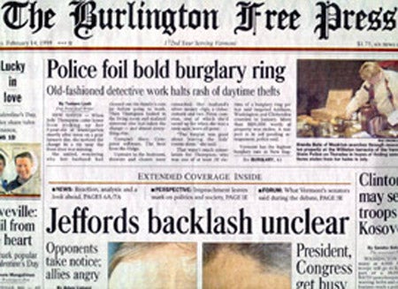 Item #9004 The BURLINGTON FREE PRESS 172:45 (Feb. 14, 1999)
